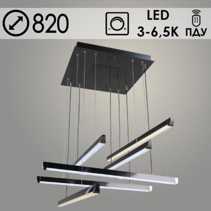 Люстра YH1086/6 GREY+BK серый/черный 2х80W LED 3000K-6000K d820 ПДУ диммер, 24